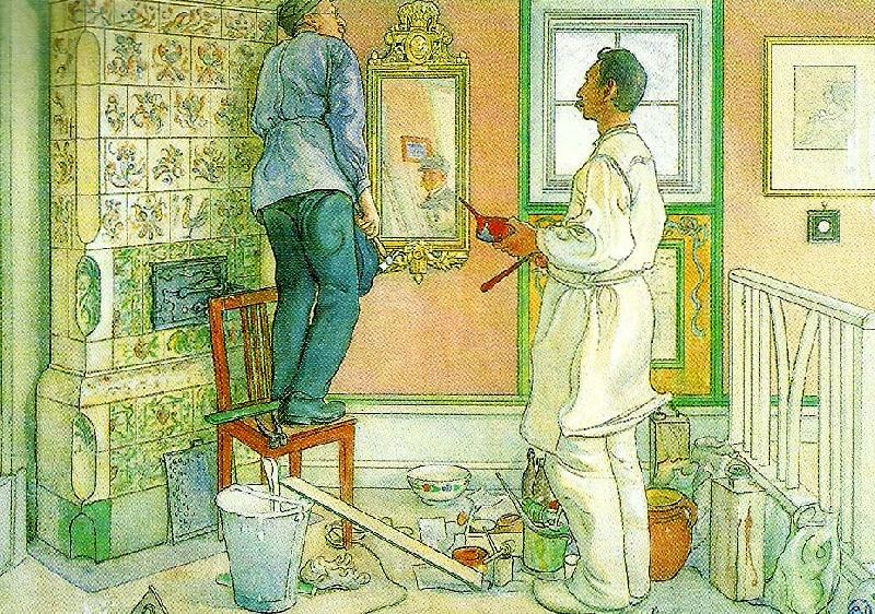 Carl Larsson mina vanner snickaren och malaren Spain oil painting art